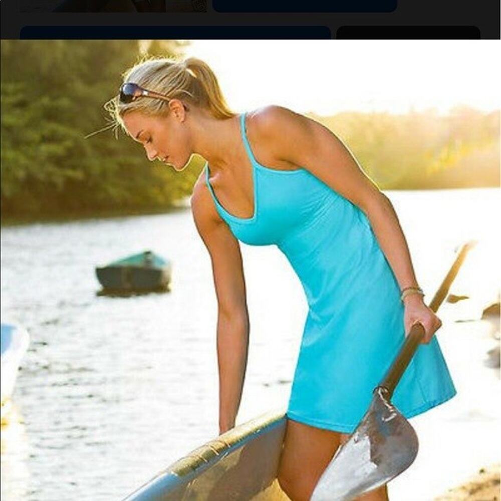 NWOT Athleta Shorebreak Swim Dress, Tide Blue SIZE XS #739781 W0808H